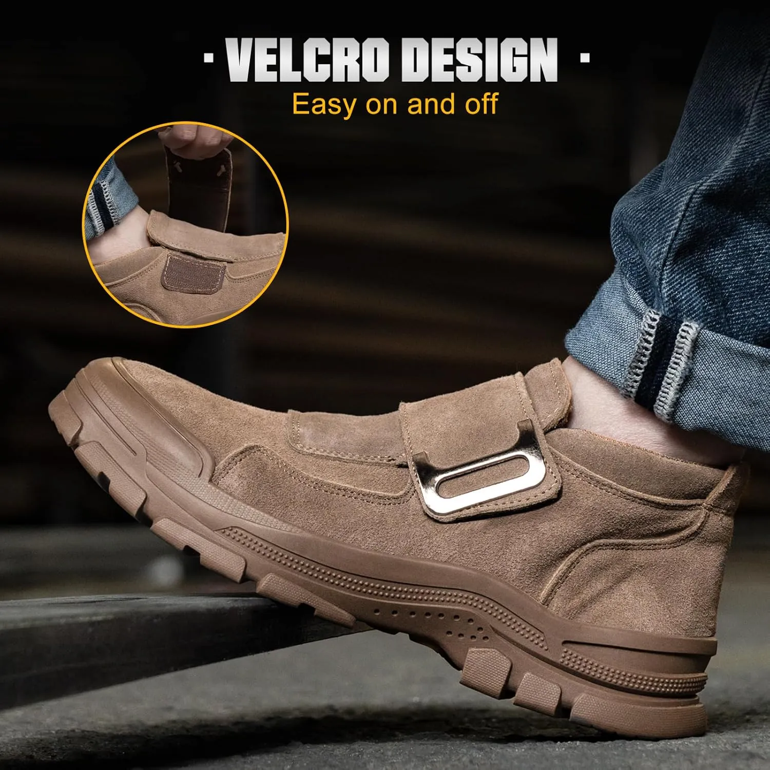 Welding Work Boots for Men Slip on Steel Toe Shoes for Men Soft Comfortable Safety Boots Mens Work Boots Indestructible Puncture Proof Construction Boots for Men Safety Toe Footwear for Welder