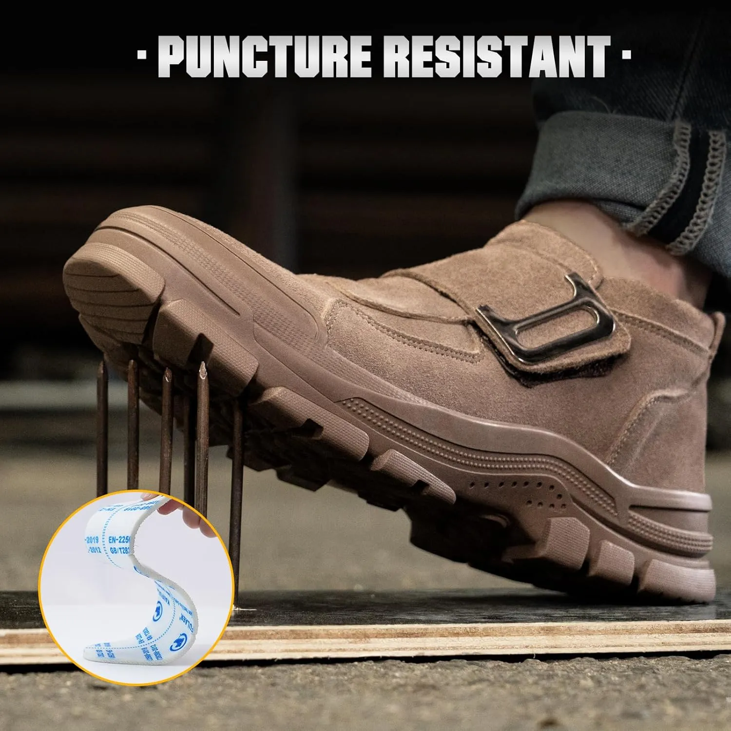 Welding Work Boots for Men Slip on Steel Toe Shoes for Men Soft Comfortable Safety Boots Mens Work Boots Indestructible Puncture Proof Construction Boots for Men Safety Toe Footwear for Welder