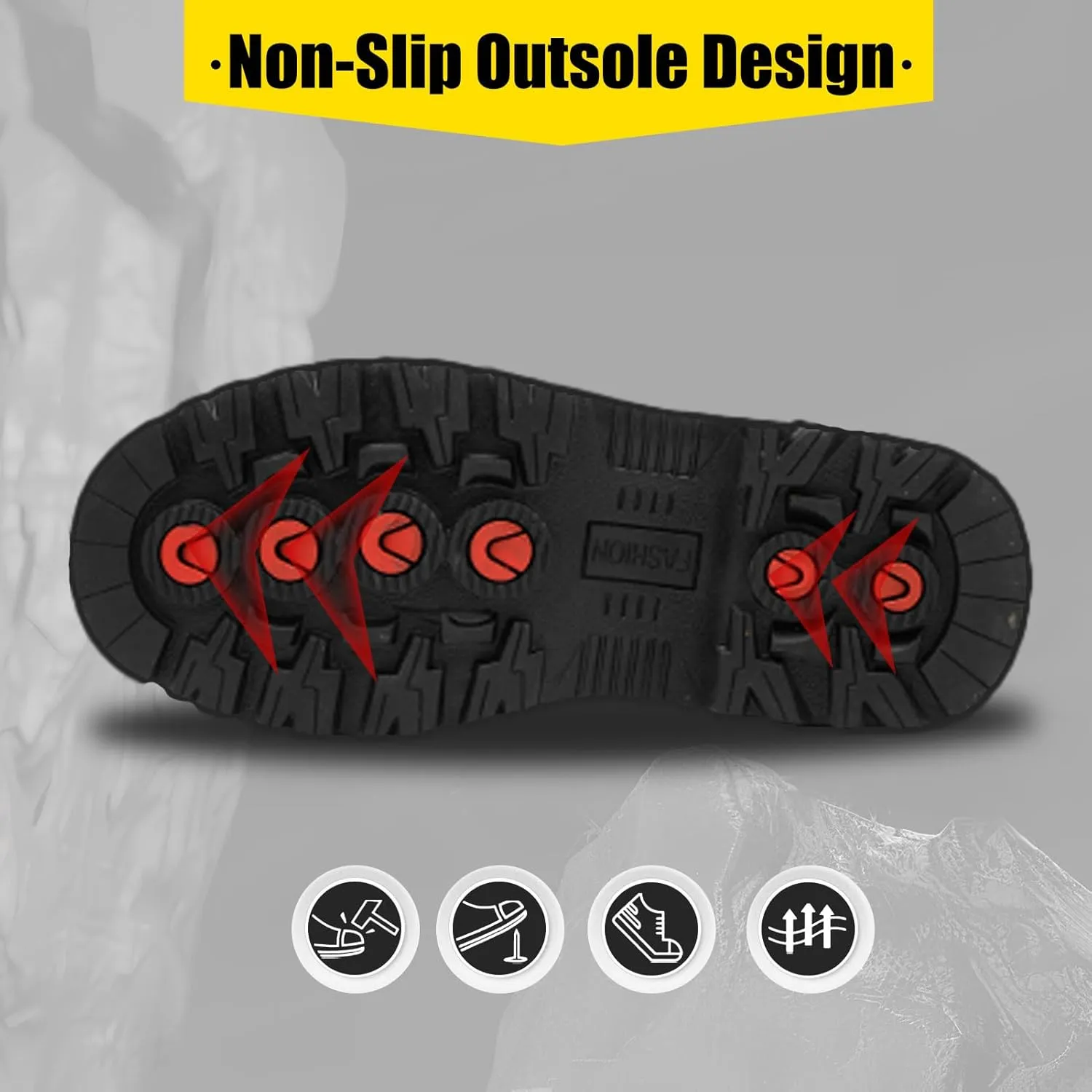 Welding Work Boots for Men Women Slip on Steel Toe Safety Shoes Comfortable Indestructible Work Boots Puncture Proof Lightweight Breathable Construction Shoes