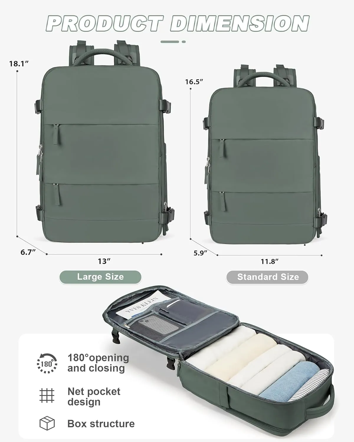 wepadre Large Travel Backpack for Women and Men, Airline Approved Carry On Bag, Waterproof Laptop Backpack, College Essentials, Unisex
