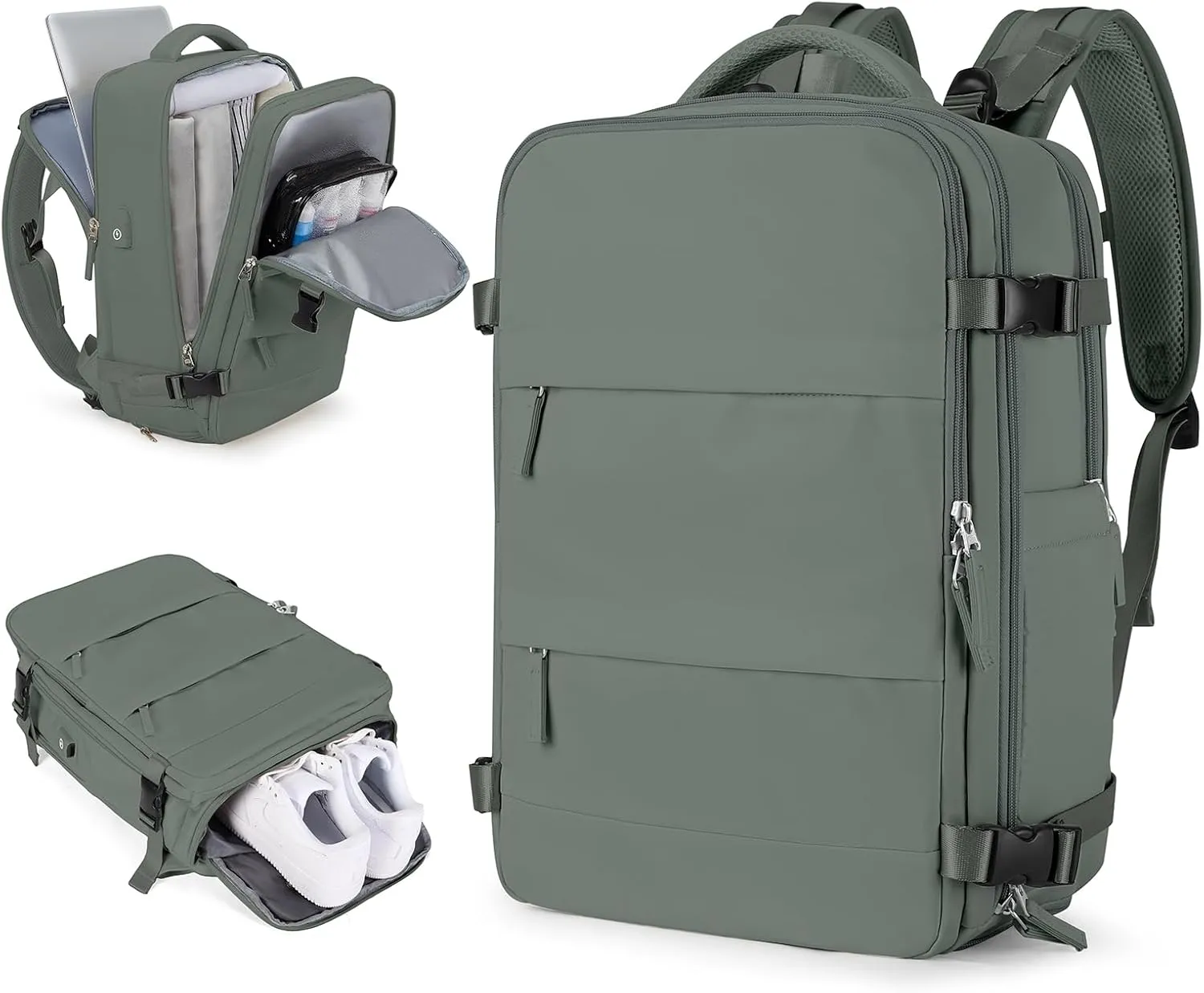 wepadre Large Travel Backpack for Women and Men, Airline Approved Carry On Bag, Waterproof Laptop Backpack, College Essentials, Unisex