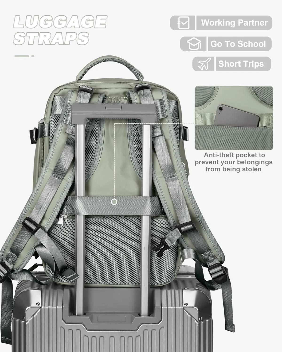 wepadre Large Travel Backpack For Women Men Personal Item Travel Bag Gym Bag With Shoe Compartment Travel Backpack Carry On Flight Approved College Laptop Backpack Travel Essentials
