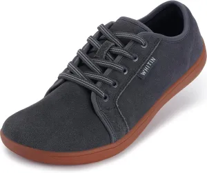 WHITIN Men's Wide Genuine Leather Barefoot Shoes | Minimalist Fashion Sneakers | Zero Drop Sole