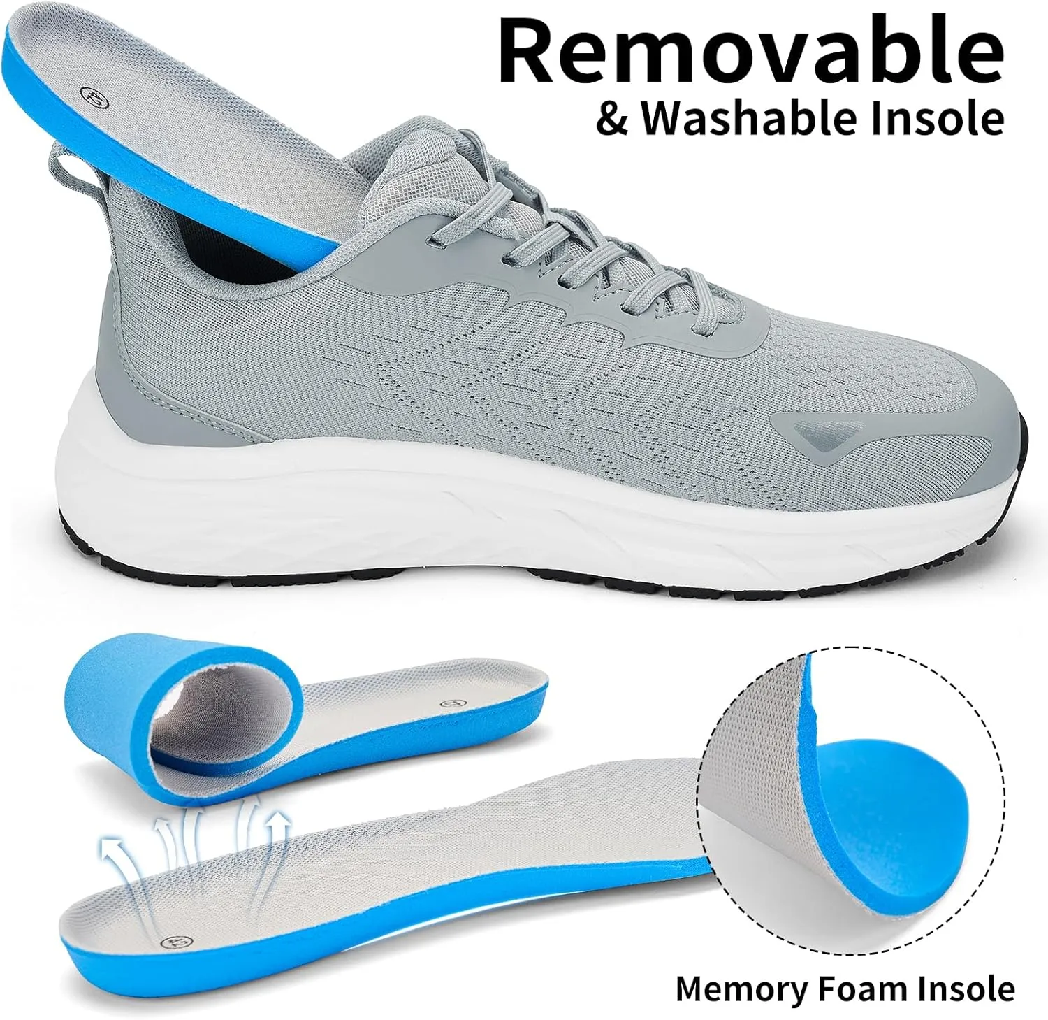 Wide Toe Box Shoes for Men - Walking Shoes Extra Wide Width Comfortable Athletic Running Tennis Jogging Workout Gym Sneakers for Swelling Bunion Plantar Fasciitis