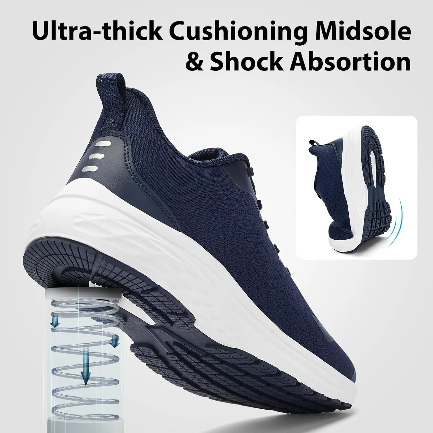 Wide Toe Box Shoes for Men - Walking Shoes Extra Wide Width Comfortable Athletic Running Tennis Jogging Workout Gym Sneakers for Swelling Bunion Plantar Fasciitis