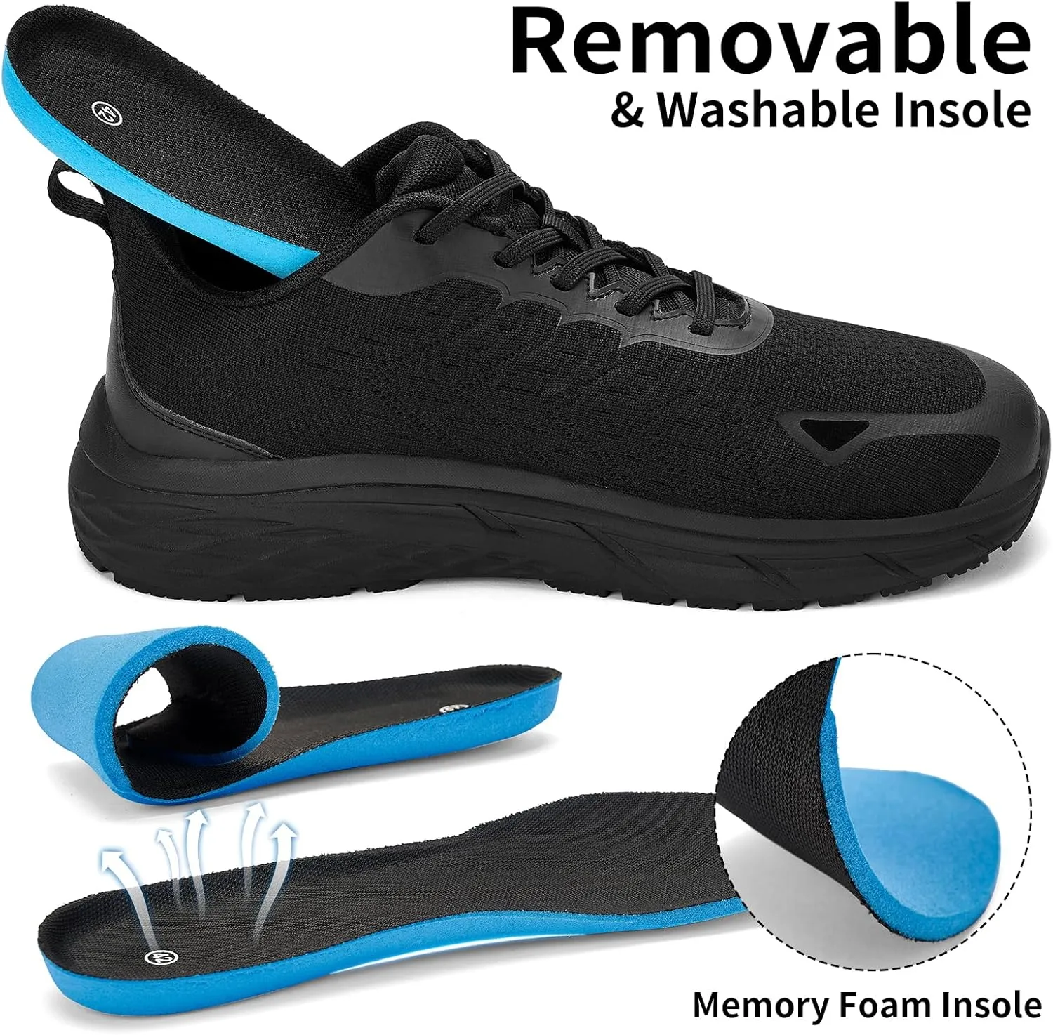 Wide Toe Box Shoes for Men - Walking Shoes Extra Wide Width Comfortable Athletic Running Tennis Jogging Workout Gym Sneakers for Swelling Bunion Plantar Fasciitis