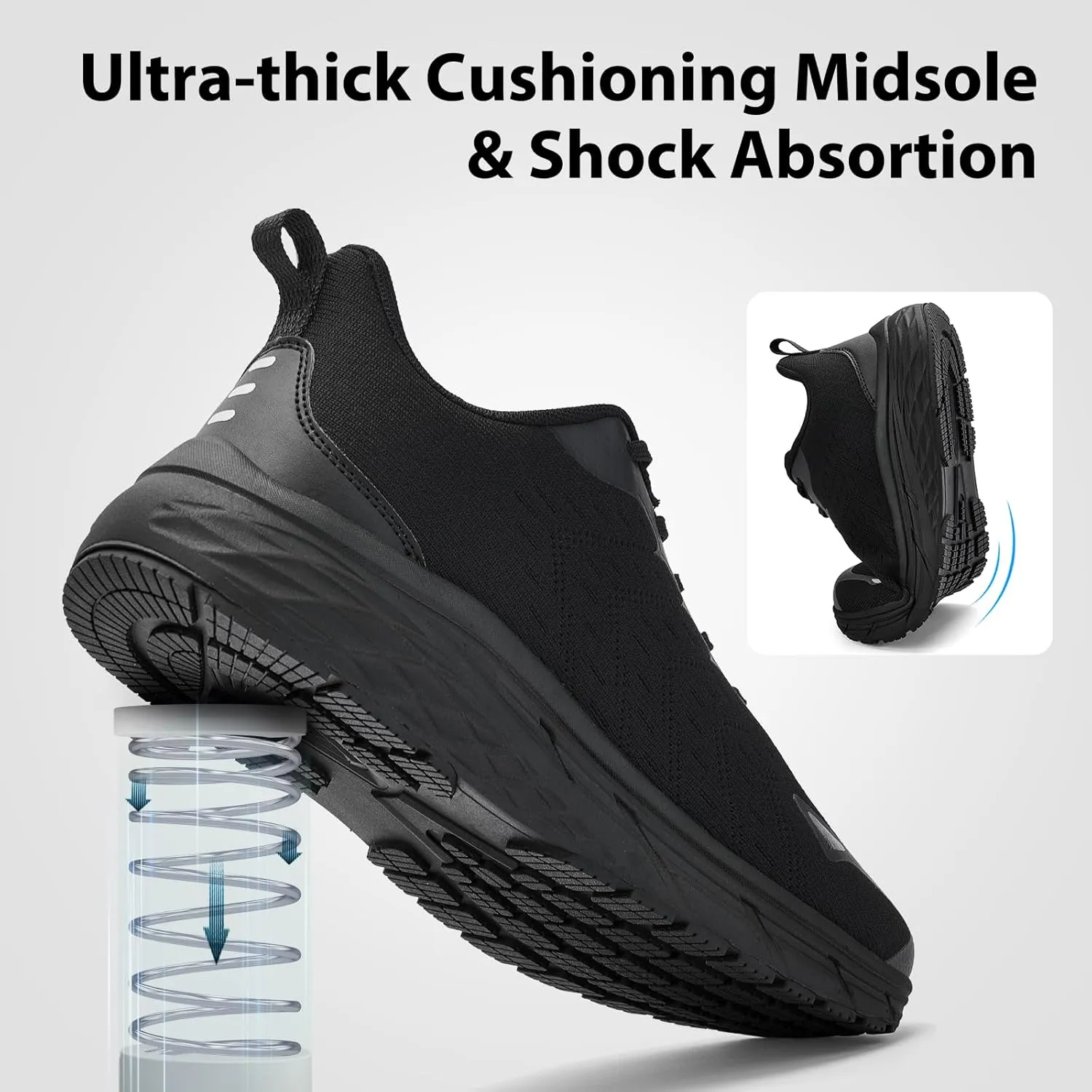 Wide Toe Box Shoes for Men - Walking Shoes Extra Wide Width Comfortable Athletic Running Tennis Jogging Workout Gym Sneakers for Swelling Bunion Plantar Fasciitis