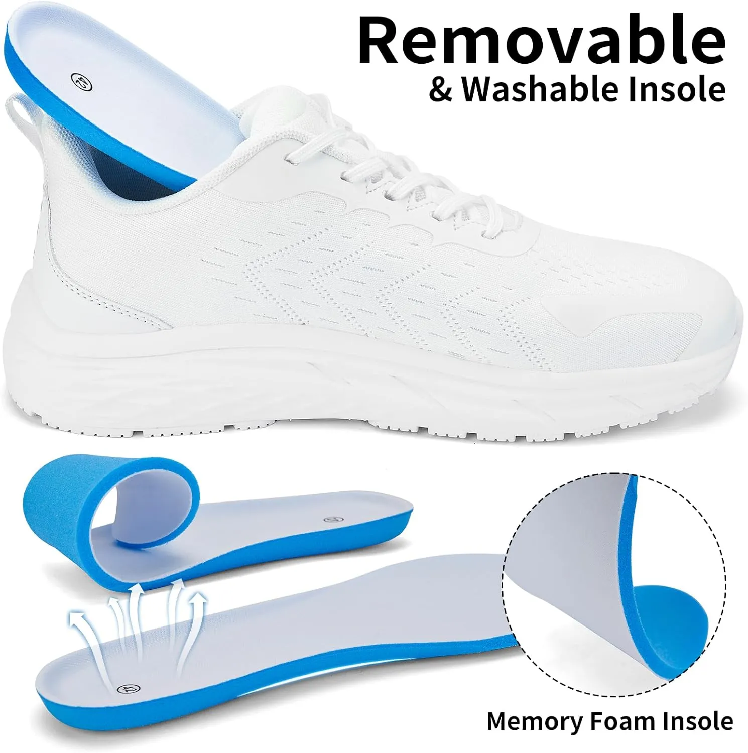 Wide Toe Box Shoes for Men - Walking Shoes Extra Wide Width Comfortable Athletic Running Tennis Jogging Workout Gym Sneakers for Swelling Bunion Plantar Fasciitis