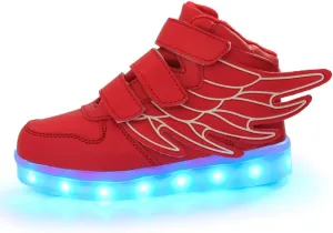 Wings Children's 7 Colors LED Shoes Flashing Rechargeable Sneakers Dance Shoes for Kids Toddler
