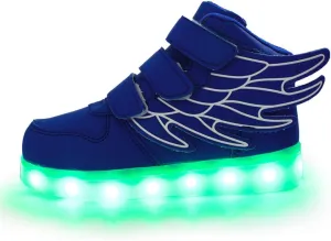 Wings Children's 7 Colors LED Shoes Flashing Rechargeable Sneakers Dance Shoes for Kids Toddler