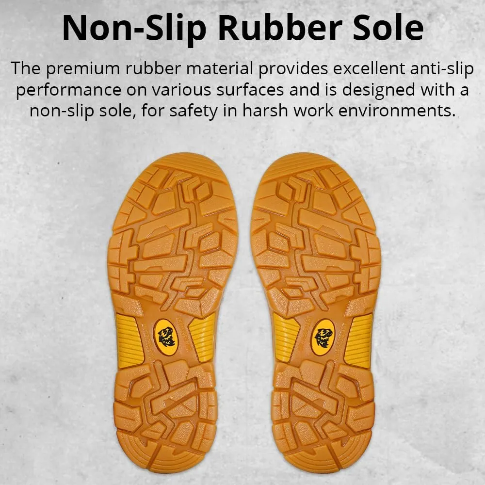 WOLF Work Boot | 100% Genuine Upper Leather | Oil, Slip, Heat, Chemical, Impact, Puncture Resistant | Electrical Hazards | Non-Slip Rubber Sole