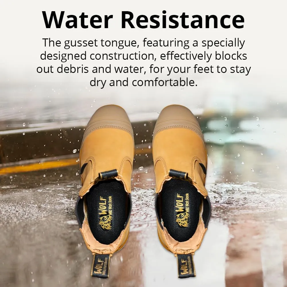 WOLF Work Boot | 100% Genuine Upper Leather | Oil, Slip, Heat, Chemical, Impact, Puncture Resistant | Electrical Hazards | Non-Slip Rubber Sole