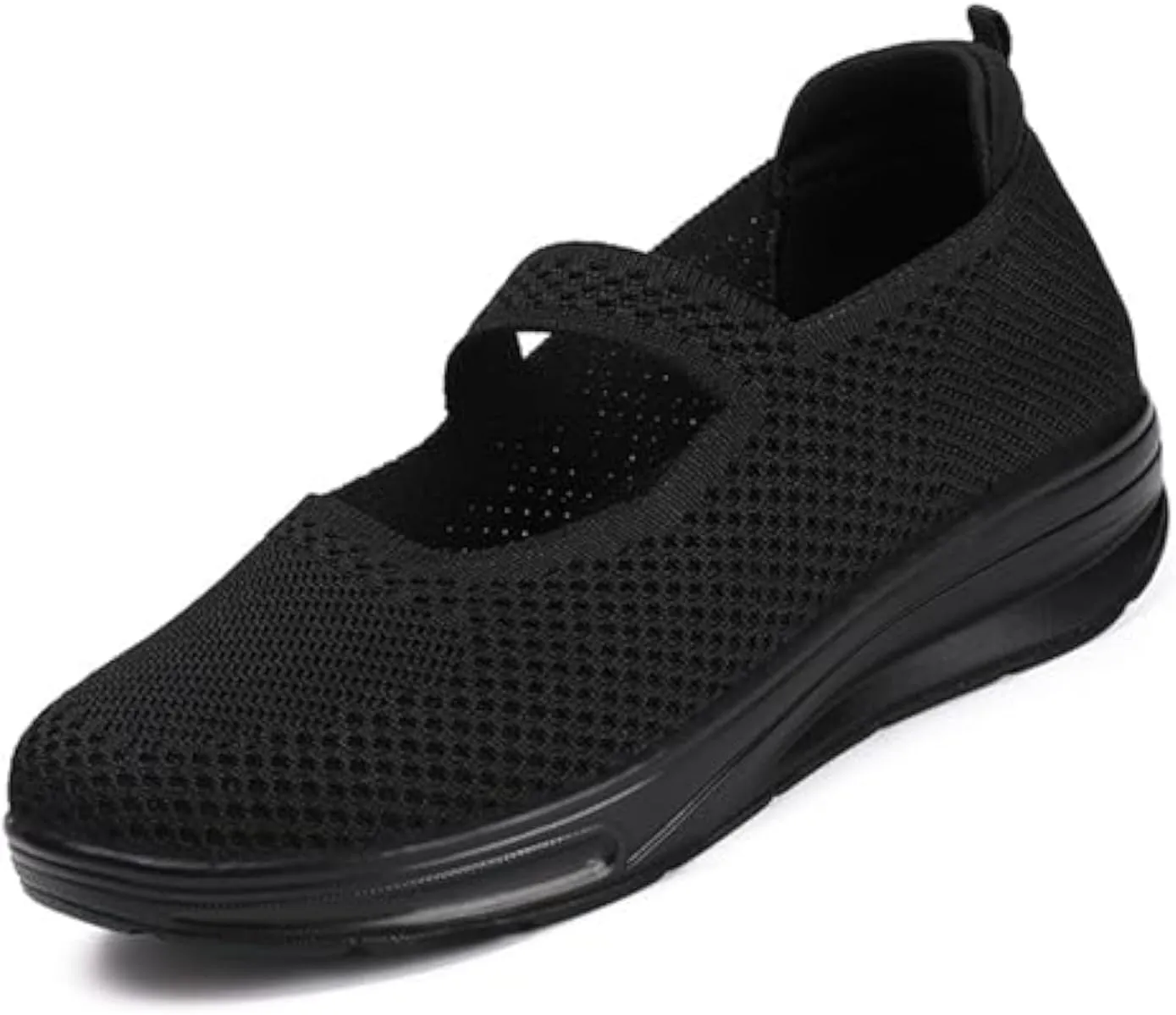 Women Nurse Platform Air Cushion Walking Sneakers Breathable Mesh Orthopedic Diabetic Wedge Slip Ons Mary Jane Toning Rocker Work Shoes