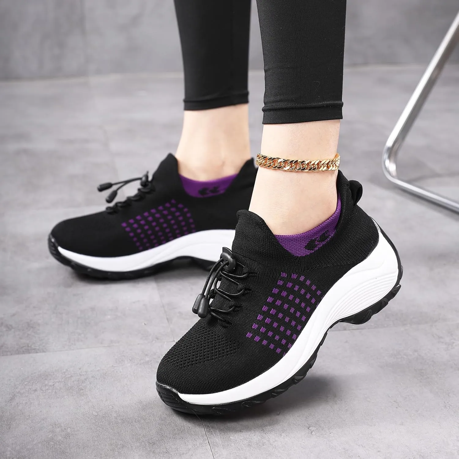 Women Walking Shoes Breathable Orthopedic Sneakers Comfortable Air Cushion Ortho Plantar Fasciitis Slip on Comfort Wear Ladies Walking Shoes Casual Athletic Workout Sneaker