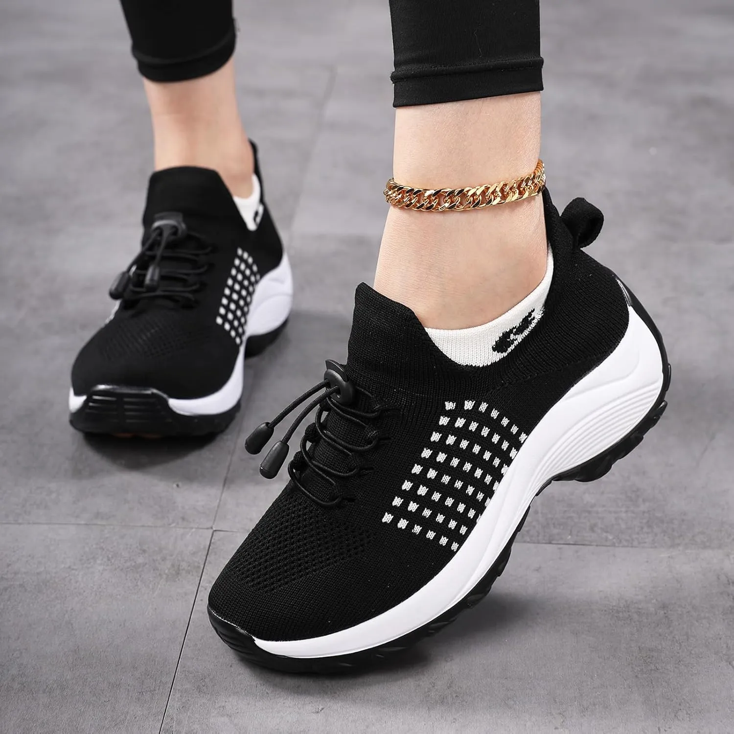 Women Walking Shoes Breathable Orthopedic Sneakers Comfortable Air Cushion Ortho Plantar Fasciitis Slip on Comfort Wear Ladies Walking Shoes Casual Athletic Workout Sneaker