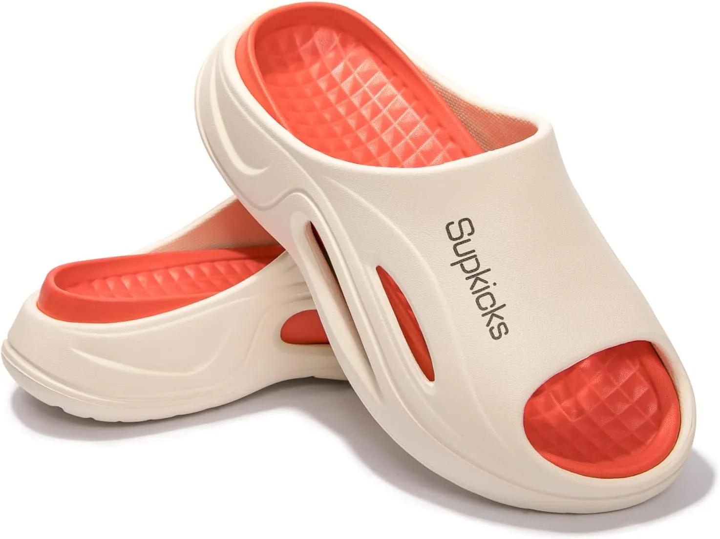 Women's Arch Support Pillow Slippers Non Slip Slide Sandals Shower Beach Cloud Slippers House Bedroom Shoes with Removable Cushion Footbed