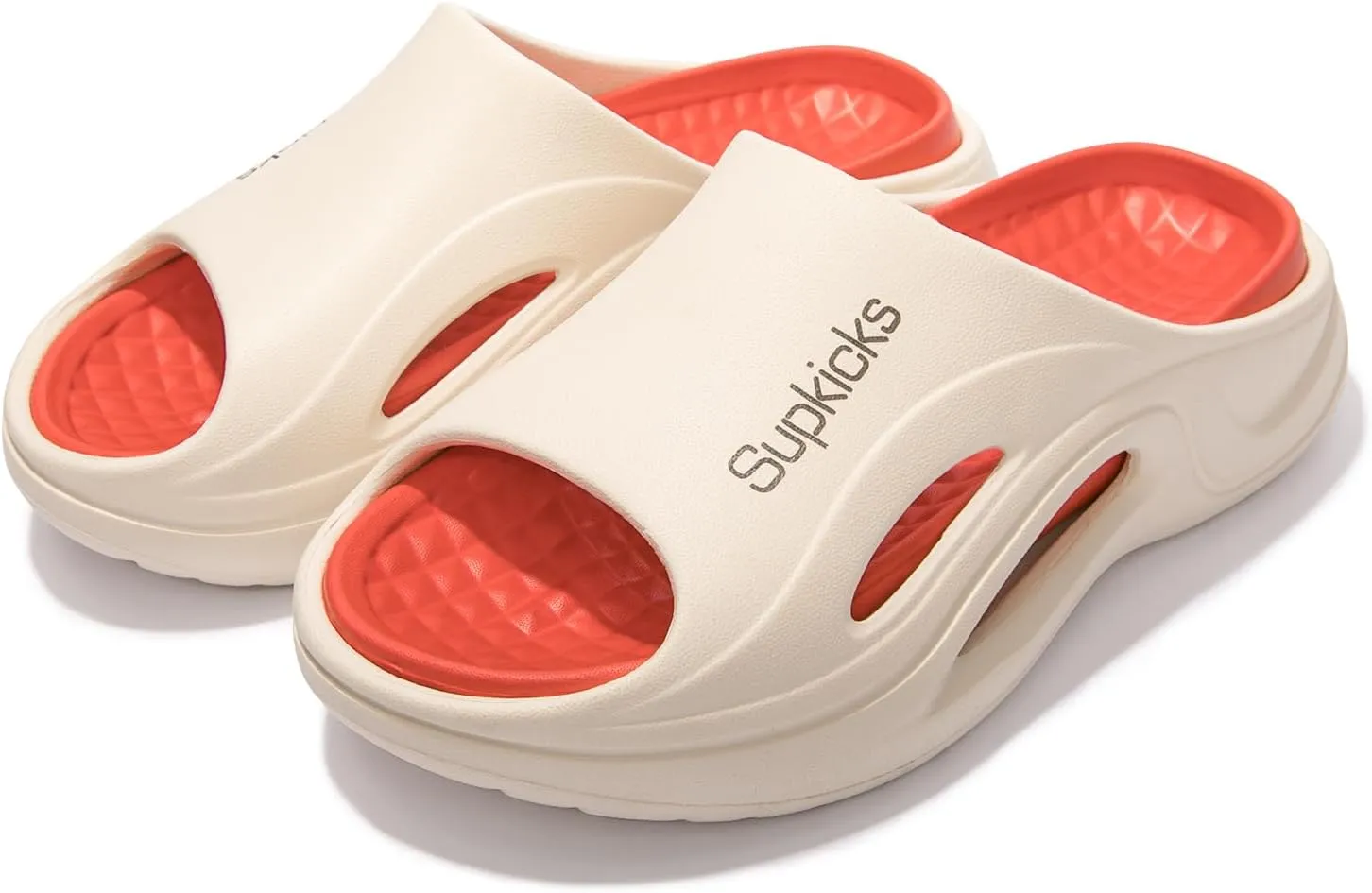 Women's Arch Support Pillow Slippers Non Slip Slide Sandals Shower Beach Cloud Slippers House Bedroom Shoes with Removable Cushion Footbed