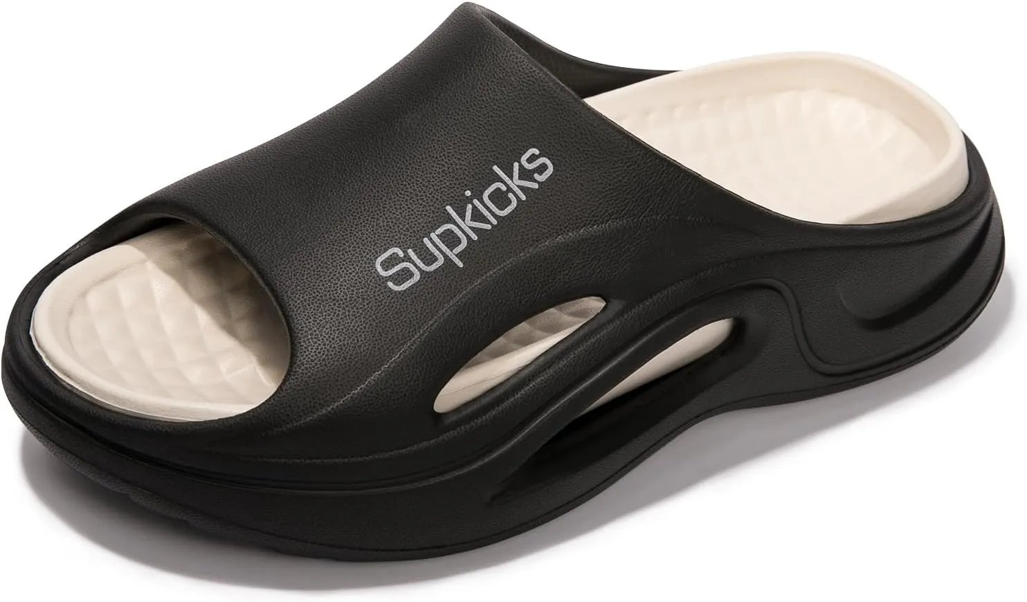 Women's Arch Support Pillow Slippers Non Slip Slide Sandals Shower Beach Cloud Slippers House Bedroom Shoes with Removable Cushion Footbed