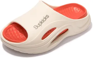 Women's Arch Support Pillow Slippers Non Slip Slide Sandals Shower Beach Cloud Slippers House Bedroom Shoes with Removable Cushion Footbed