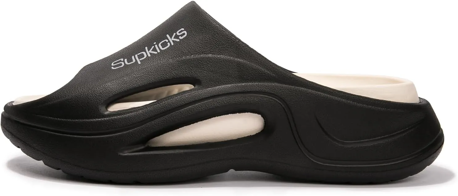 Women's Arch Support Pillow Slippers Non Slip Slide Sandals Shower Beach Cloud Slippers House Bedroom Shoes with Removable Cushion Footbed