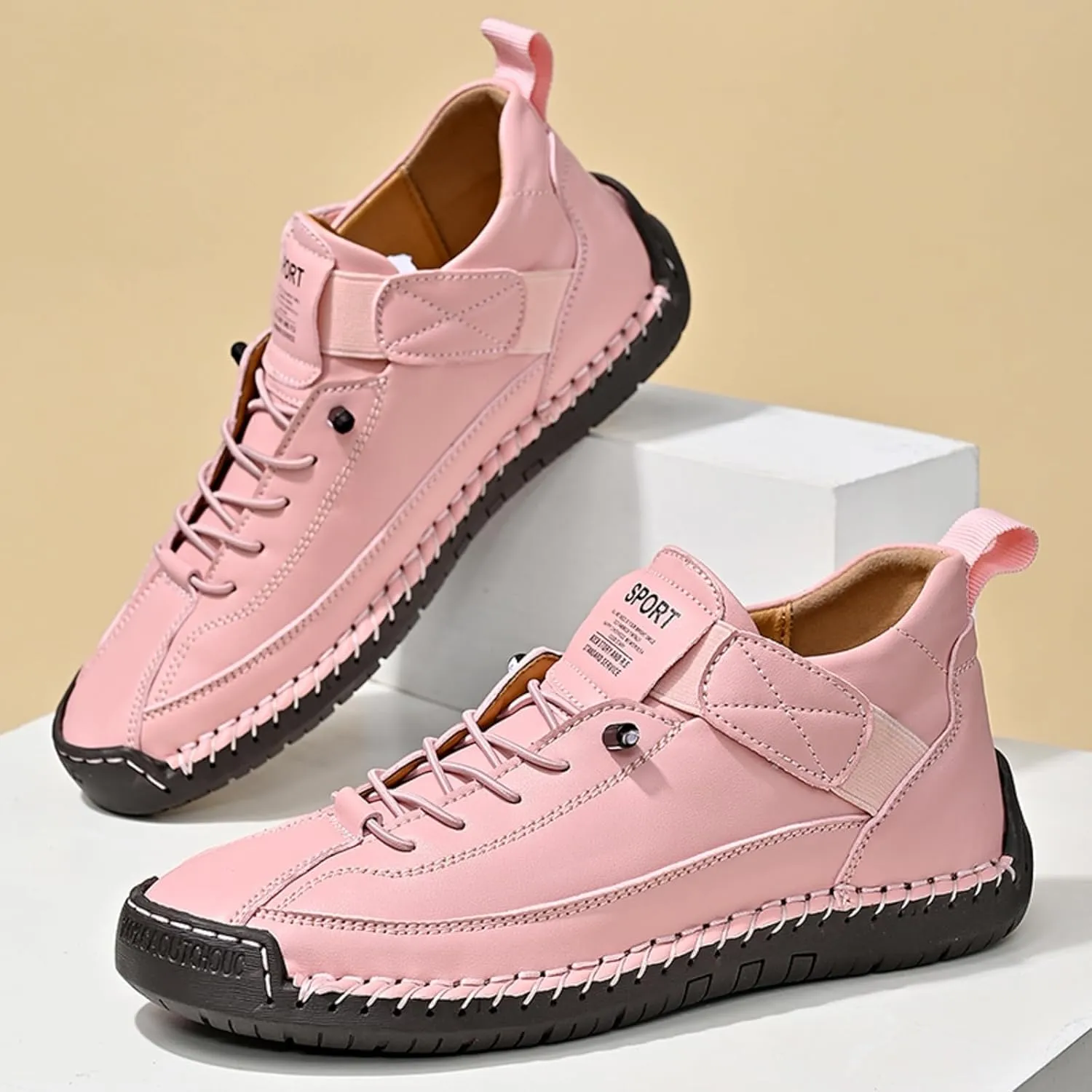 Womens Casual Shoes Ankle Chukka Boots Slip On Breathable Loafers Handmade Fashion Sneakers Mid top Walking Driving Flats Shoes