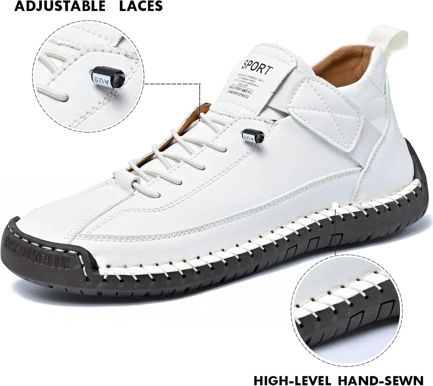 Womens Casual Shoes Ankle Chukka Boots Slip On Breathable Loafers Handmade Fashion Sneakers Mid top Walking Driving Flats Shoes