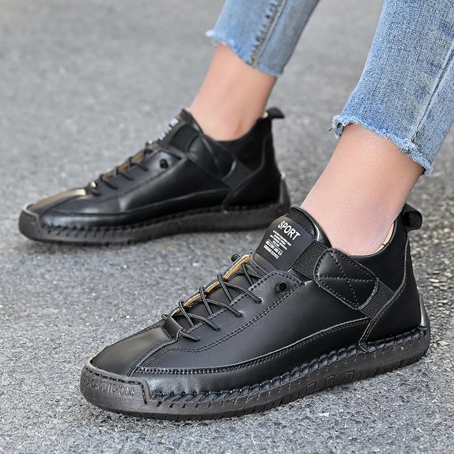 Womens Casual Shoes Ankle Chukka Boots Slip On Breathable Loafers Handmade Fashion Sneakers Mid top Walking Driving Flats Shoes