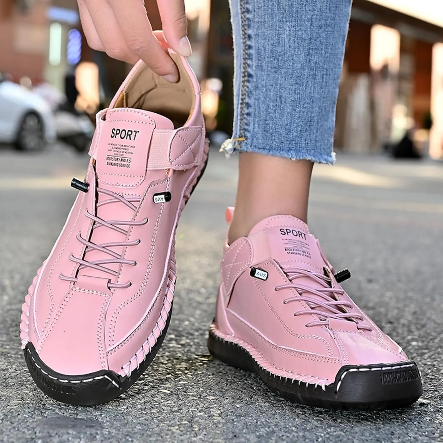 Womens Casual Shoes Ankle Chukka Boots Slip On Breathable Loafers Handmade Fashion Sneakers Mid top Walking Driving Flats Shoes