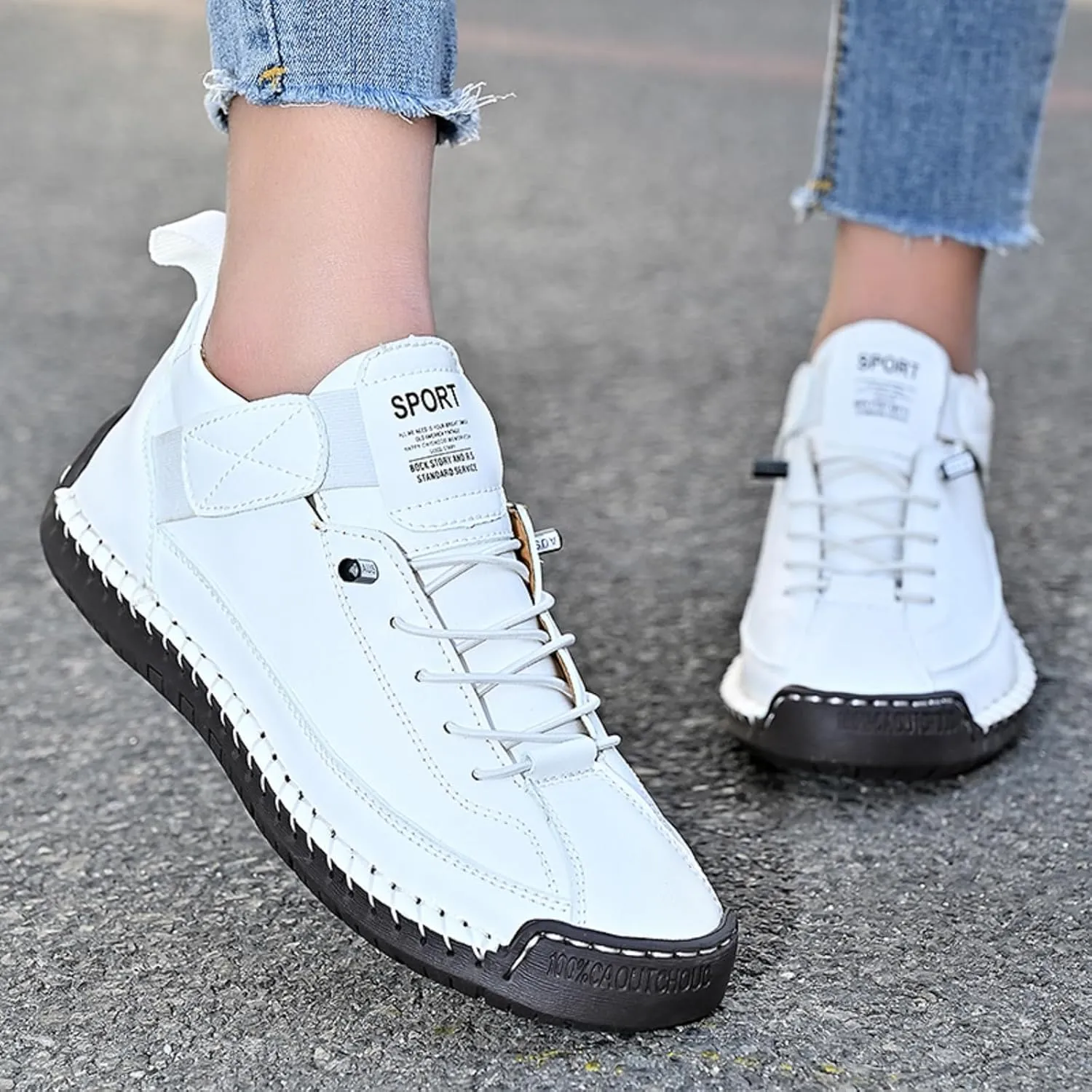 Womens Casual Shoes Ankle Chukka Boots Slip On Breathable Loafers Handmade Fashion Sneakers Mid top Walking Driving Flats Shoes