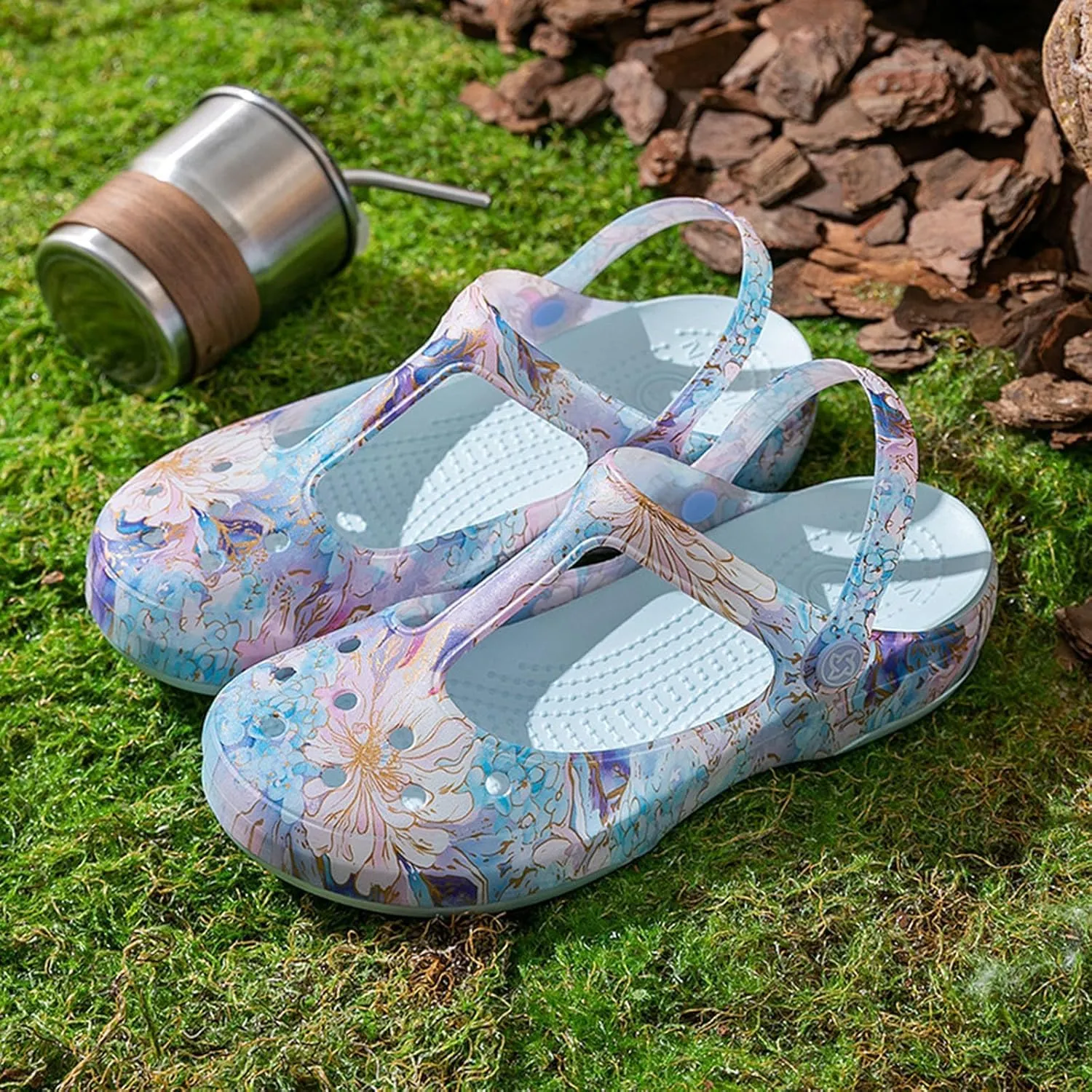 Women's Classic Garden Clogs,Thick-Soled Non-Slip Baotou Casual Slip-On Water Sandals,Lndoor and Outdoor Beach Slippers.