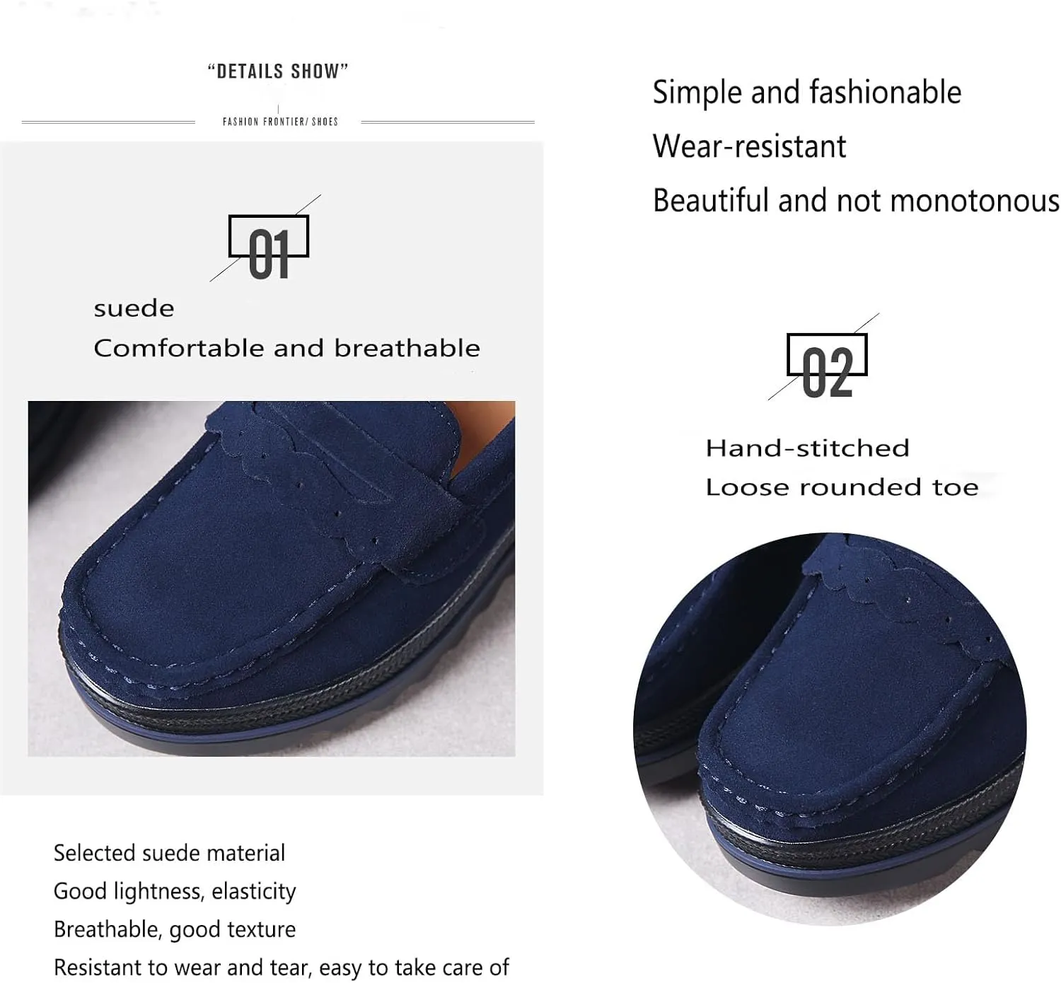 Women's Fashion Thick Sole Suede Orthopedic Loafers Non-Slip Platform Arch Support Lightweight Walking Shoes