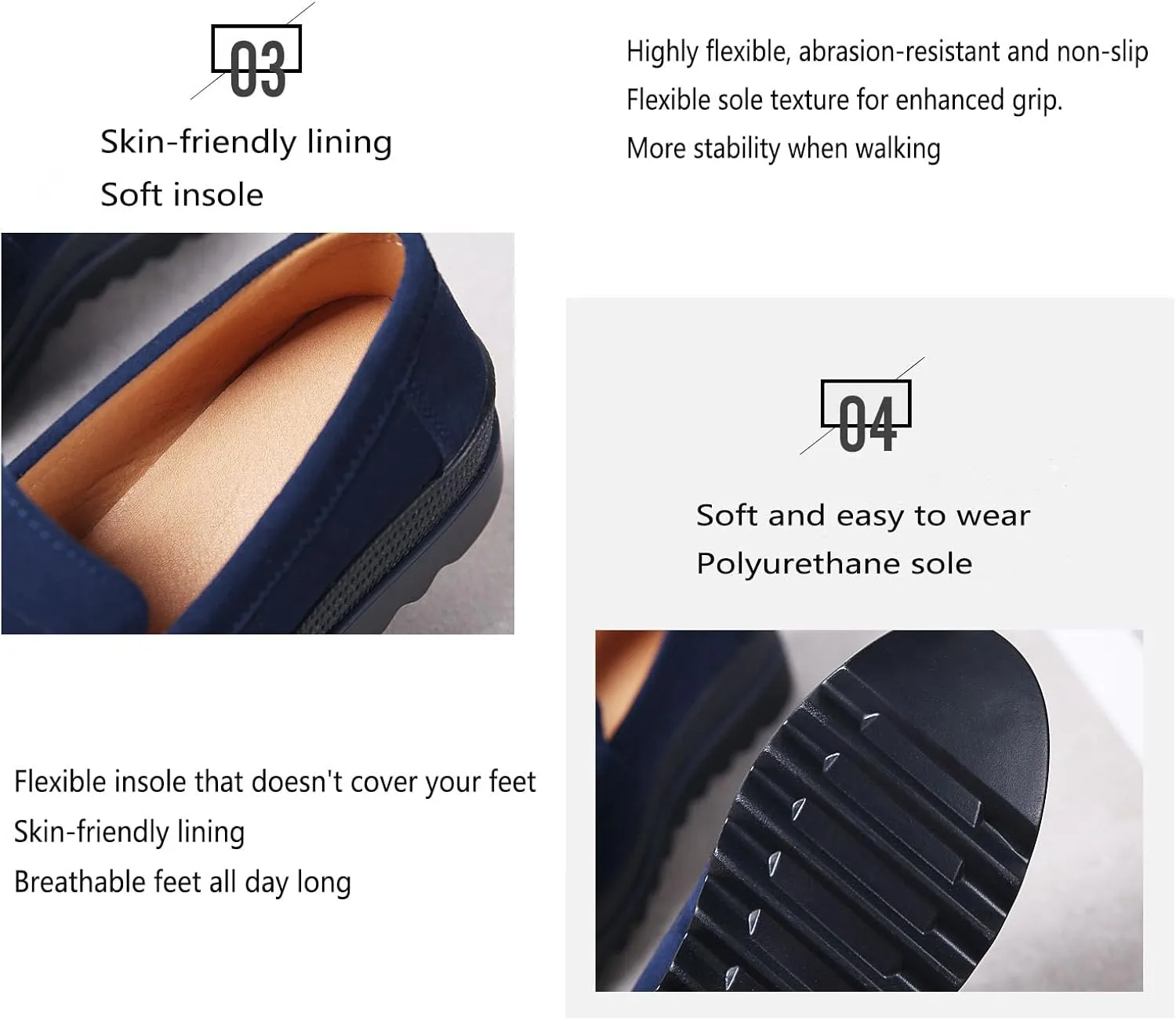 Women's Fashion Thick Sole Suede Orthopedic Loafers Non-Slip Platform Arch Support Lightweight Walking Shoes