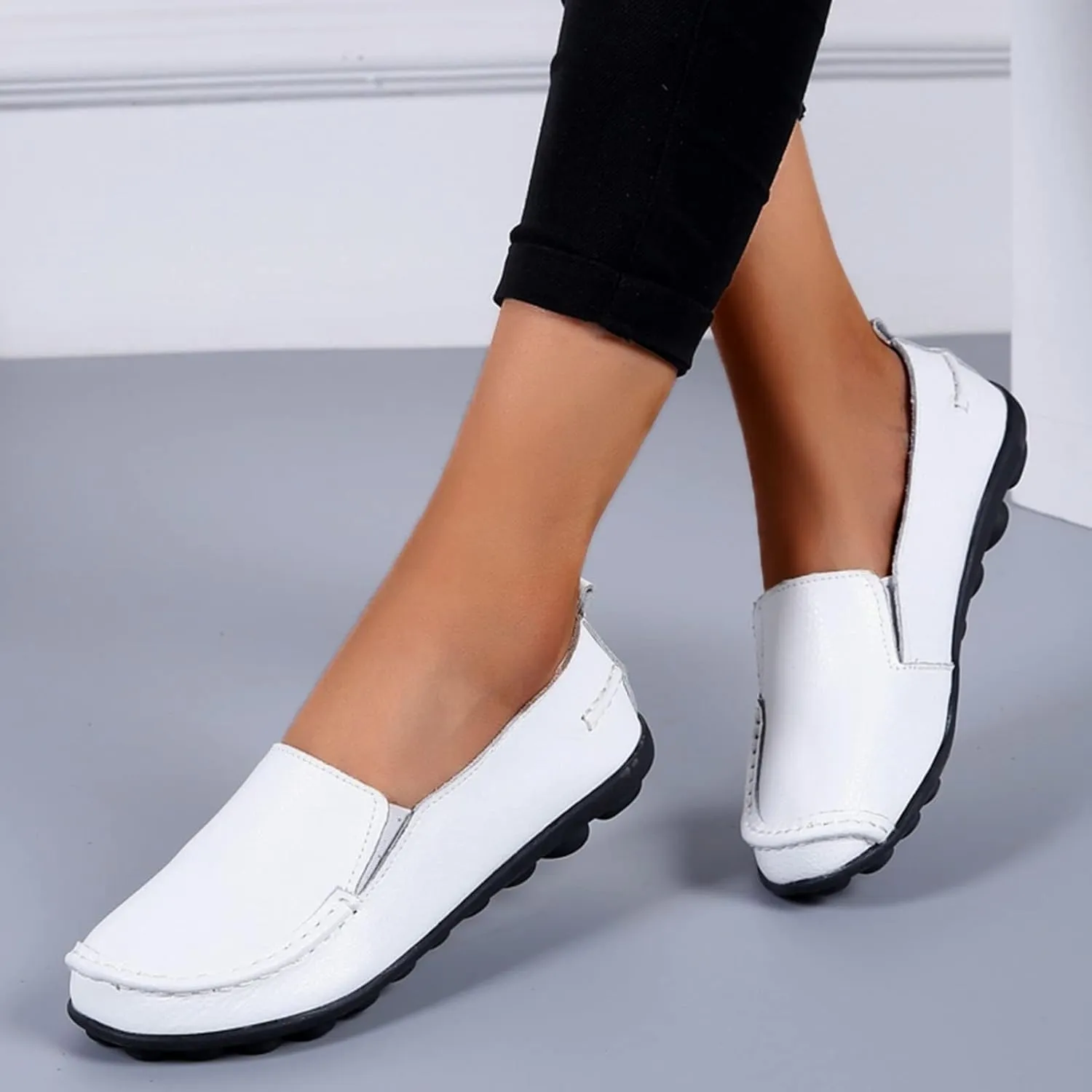 Women's Flats Shoes Slip On Work Shoes Comfort Walking Shoes Lightweight Comfort Penny Loafers Classic Wide Flats
