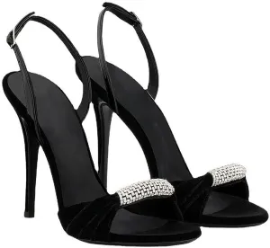 Women's Heels Open Toe Rhinestone Sparkly Stilettos Heeled Sandals Shoes Strappy Slingback Chunky Rhinestones Fashion Dress for Party Evening