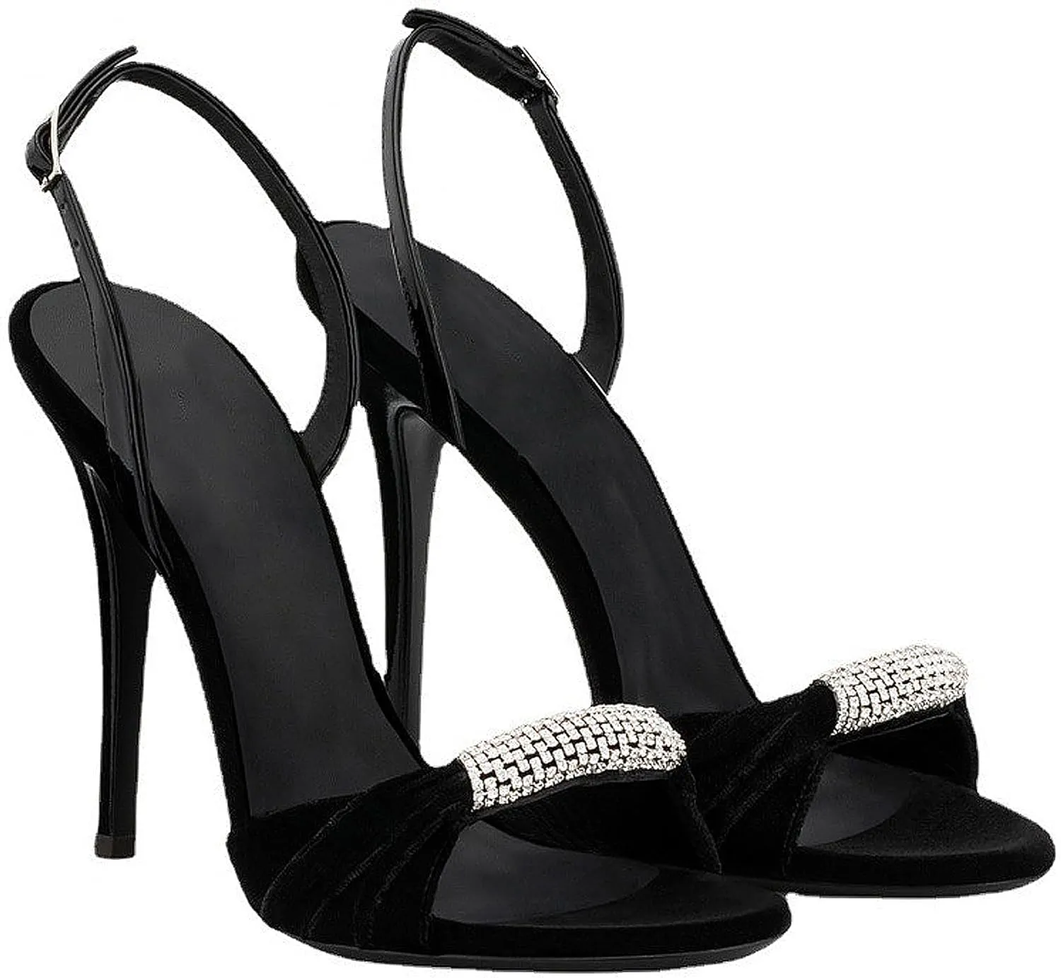 Women's Heels Open Toe Rhinestone Sparkly Stilettos Heeled Sandals Shoes Strappy Slingback Chunky Rhinestones Fashion Dress for Party Evening