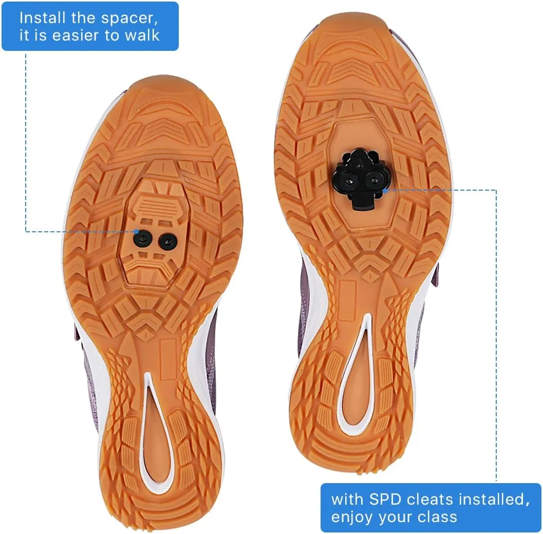 Women’s Indoor Cycling Shoes SPD Cleats Compatible Comfortable and Breathable Road Bike Shoes