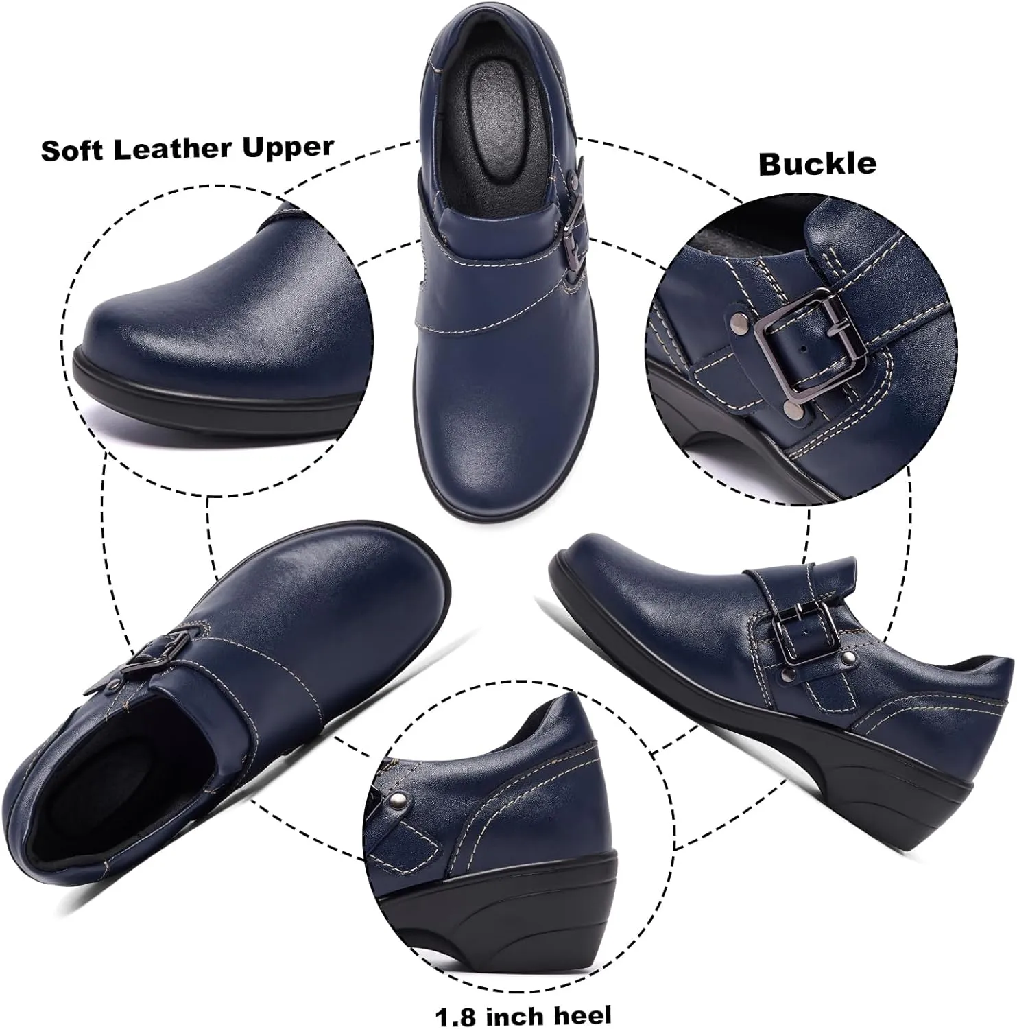 Women's Loafer Comfort Leather Slip On Loafers Business Office Casual Dressy Shoe