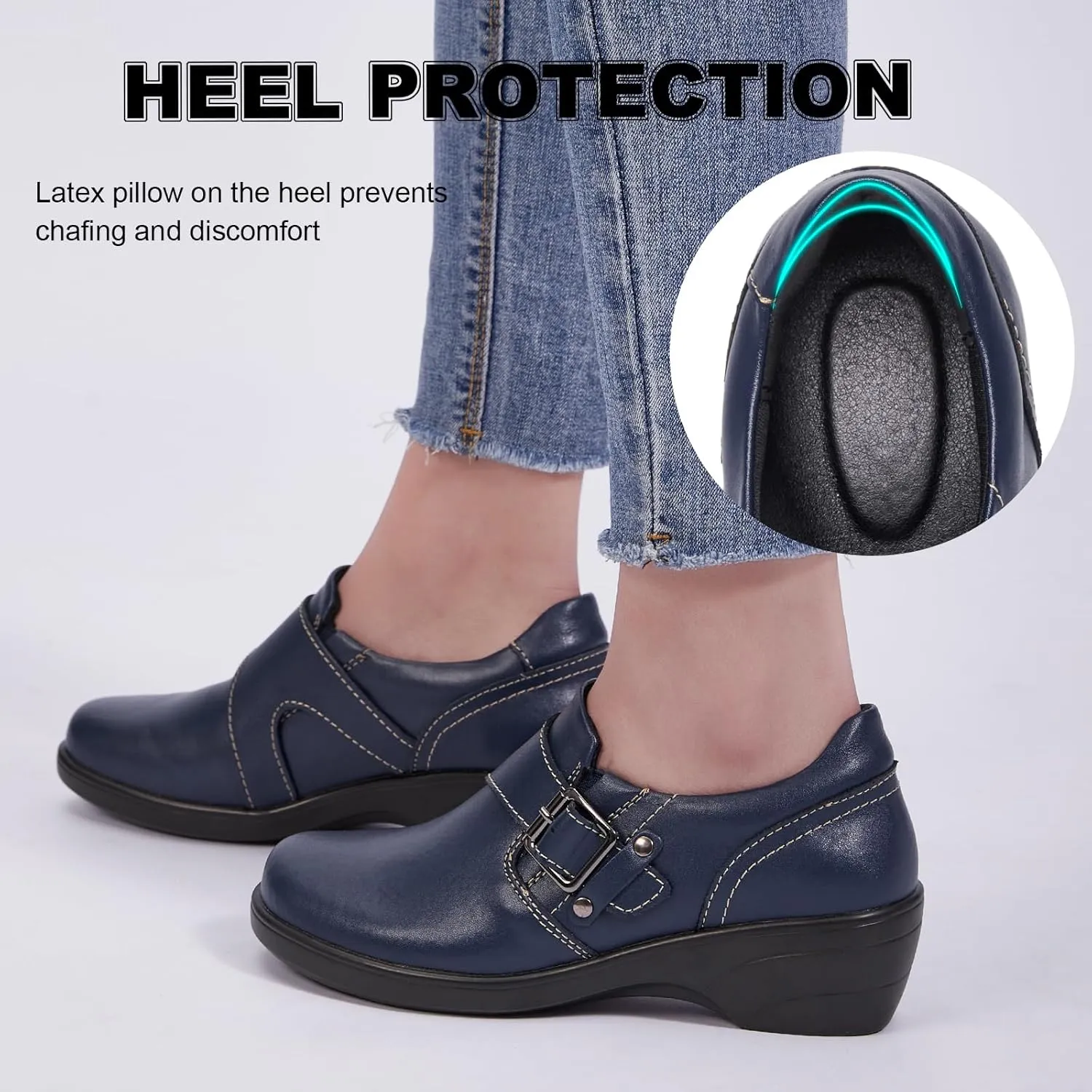 Women's Loafer Comfort Leather Slip On Loafers Business Office Casual Dressy Shoe