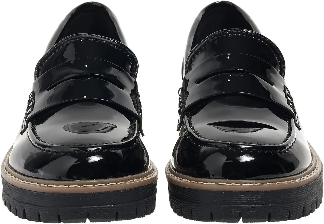 Womens Loafers Comfortable Platform Penny Loafer Chunky Heel Business Casual Dress Shoes 2024 Fashion Patent Leather Women's Loafers & Slip-ons