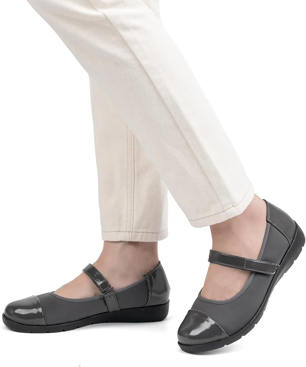 Women’s Orthopedic Mary Jane Flats Round Toe Comfortable Bunions Walking Shoes Dressy Orthotic Work Shoes with Arch Support