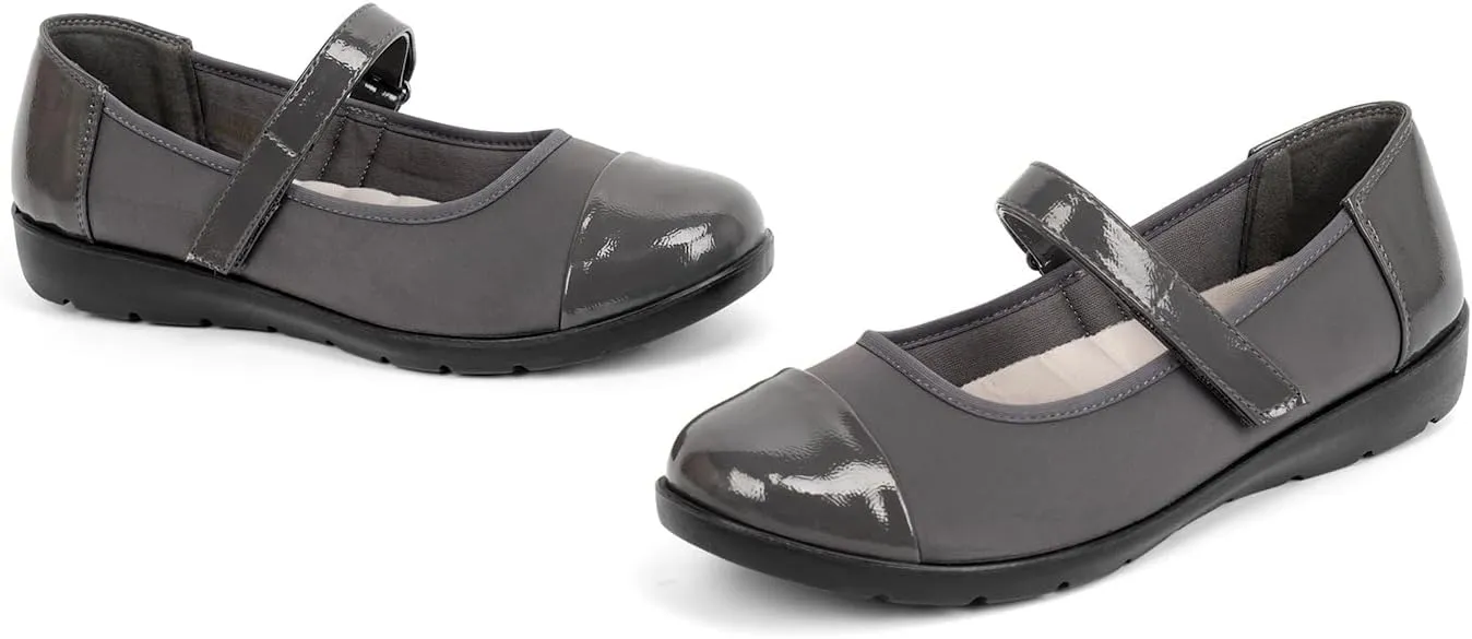Women’s Orthopedic Mary Jane Flats Round Toe Comfortable Bunions Walking Shoes Dressy Orthotic Work Shoes with Arch Support