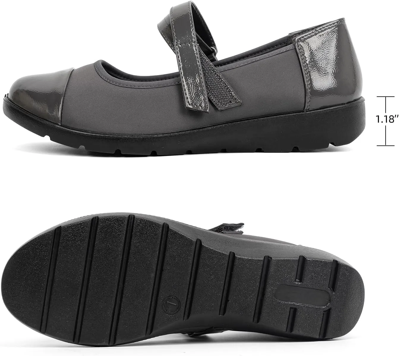 Women’s Orthopedic Mary Jane Flats Round Toe Comfortable Bunions Walking Shoes Dressy Orthotic Work Shoes with Arch Support
