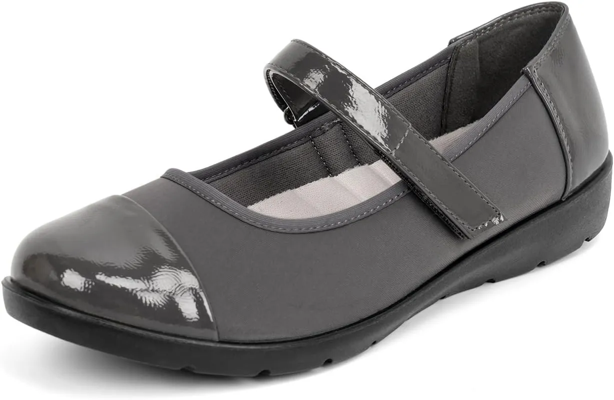 Women’s Orthopedic Mary Jane Flats Round Toe Comfortable Bunions Walking Shoes Dressy Orthotic Work Shoes with Arch Support