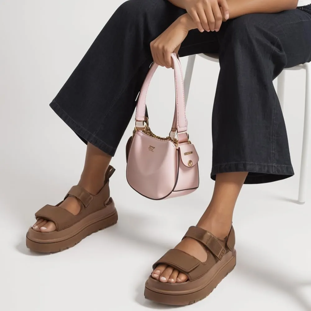 Womens Platform Sandals Flat Sandals Women Sandals with Back Strap Summer Footbed Sandals Adjustable Leather Slip On