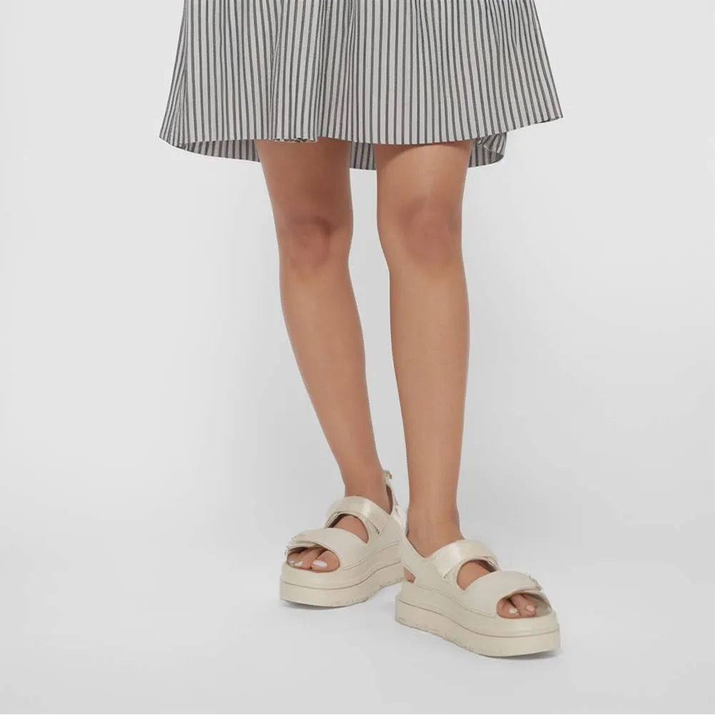 Womens Platform Sandals Flat Sandals Women Sandals with Back Strap Summer Footbed Sandals Adjustable Leather Slip On
