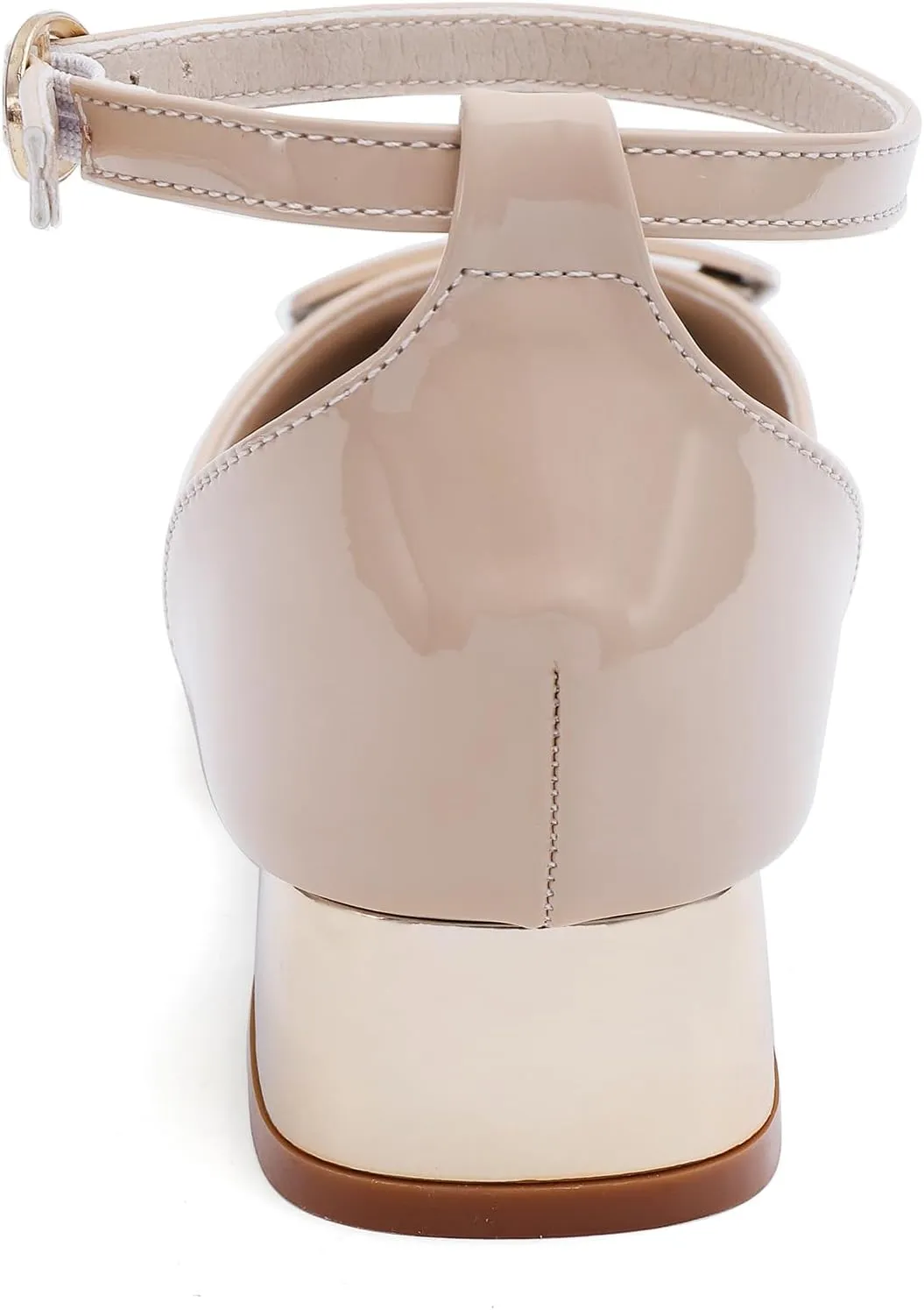 Women's Pumps Shoes Pointed Toe Low Heels Ankle Strap Closed Toe Wedding Party Dress Sandals