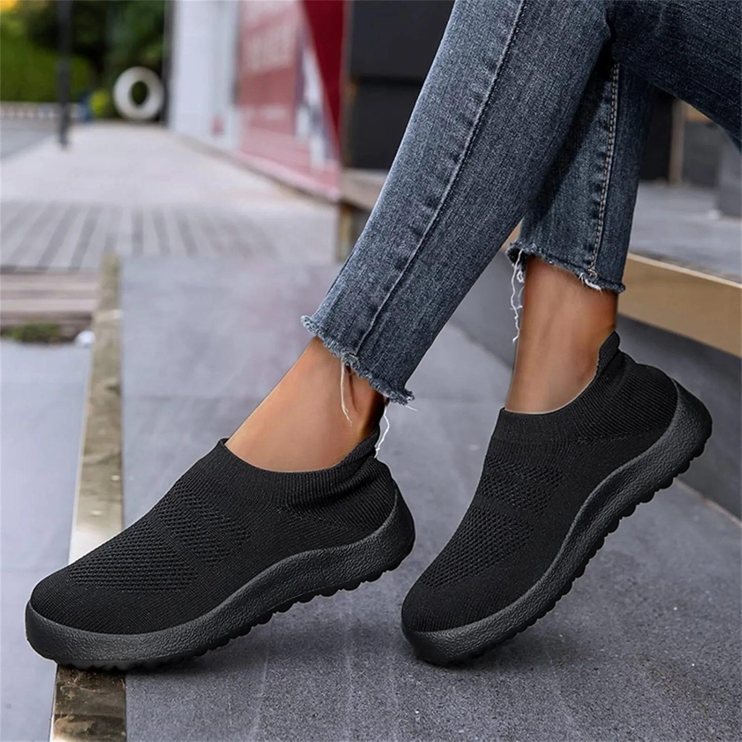Womens Slip On Walking Shoes Non Slip Running Shoes Running Shoes for Women Mesh Breathable Men's Casual Shoes Dress Sneakers Platform Tennis Shoe Trainers Shoe