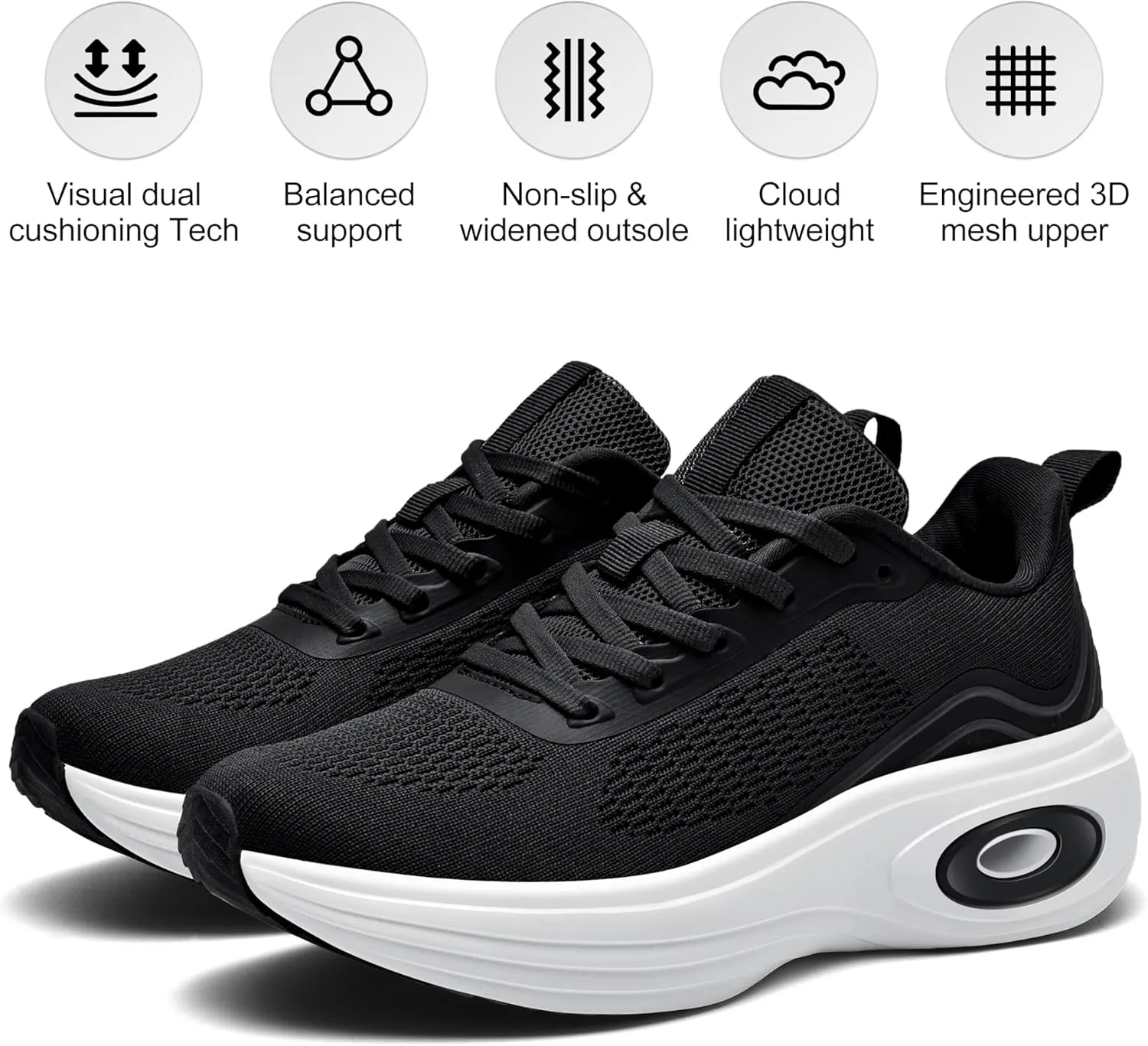 Women's Walking Shoes Comfortable Supportive Running Tennis Shoes Athletic Breathable Non Slip Lightweight Sneakers