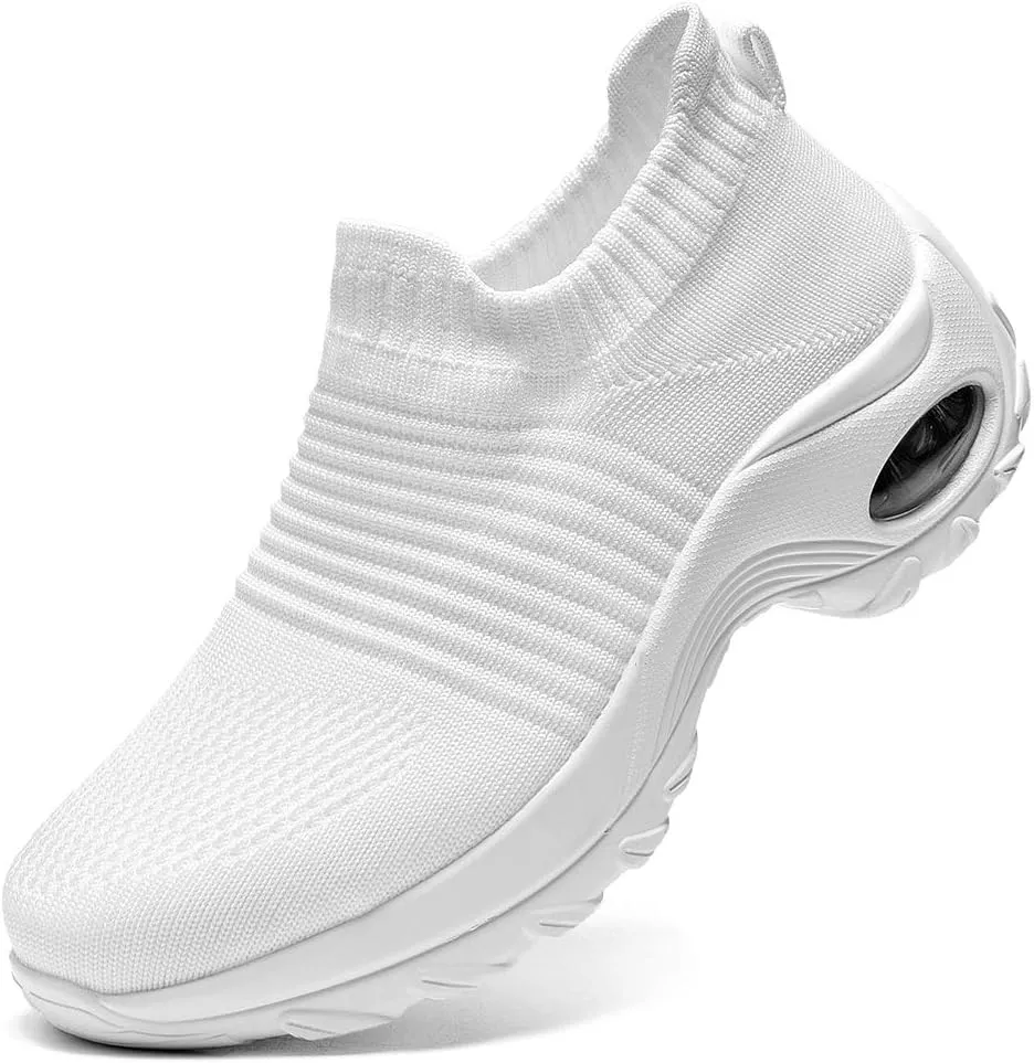 Women's Walking Shoes Sock Sneakers - Mesh Slip On Air Cushion Lady Girls Modern Jazz Dance Easy Shoes Platform Loafers