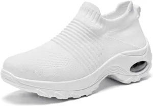 Women's Walking Shoes Sock Sneakers - Mesh Slip On Air Cushion Lady Girls Modern Jazz Dance Easy Shoes Platform Loafers